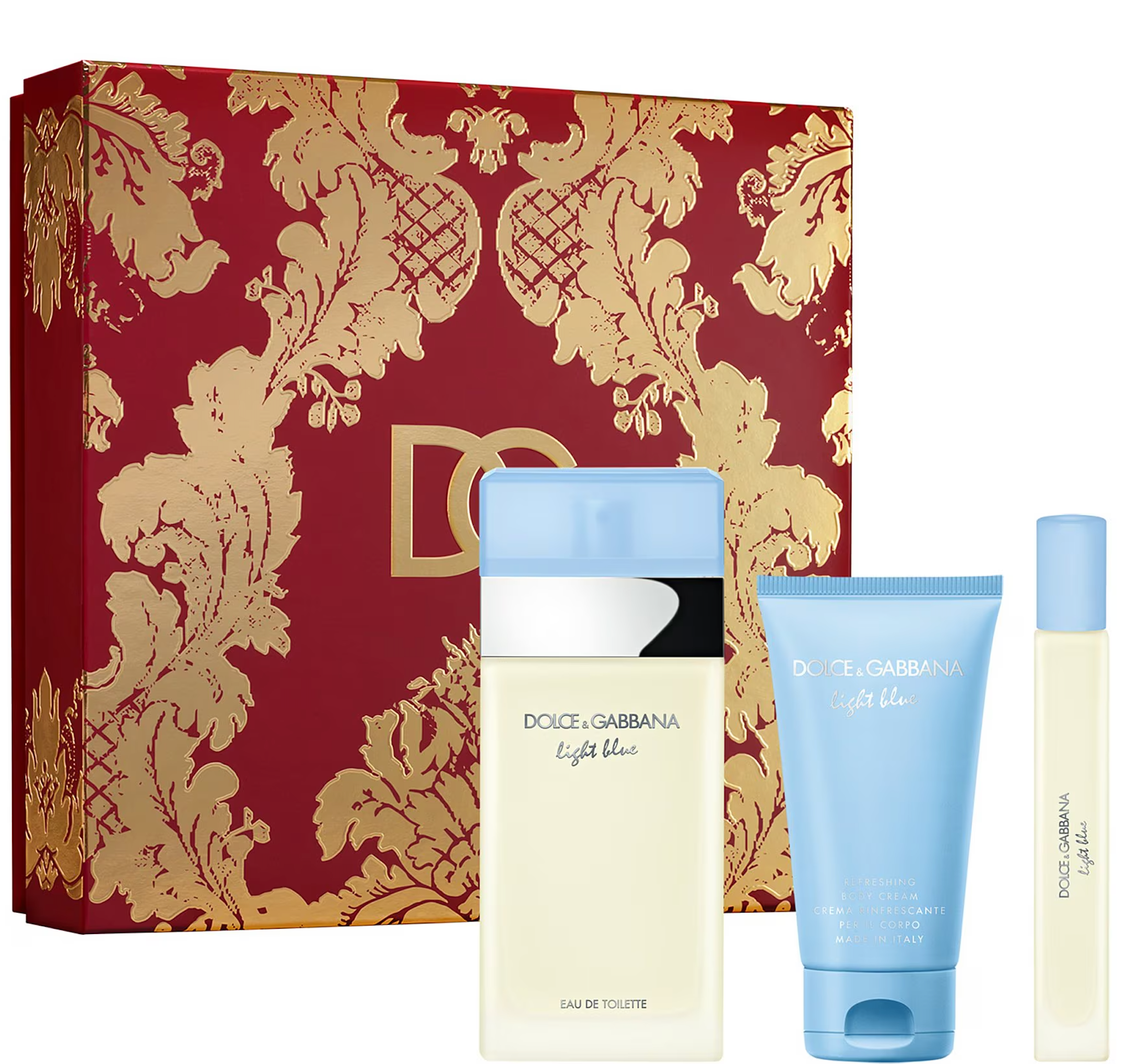 Dolce Gabbana Light Blue 3PCS Gift Set 100ML EDT Spray 50ML Body