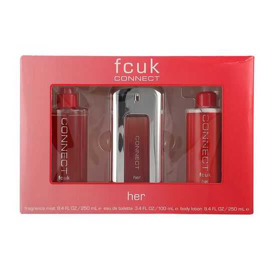 Buy FCUK Connect Her Gift Set 100ML EDT Spray 250ML Body