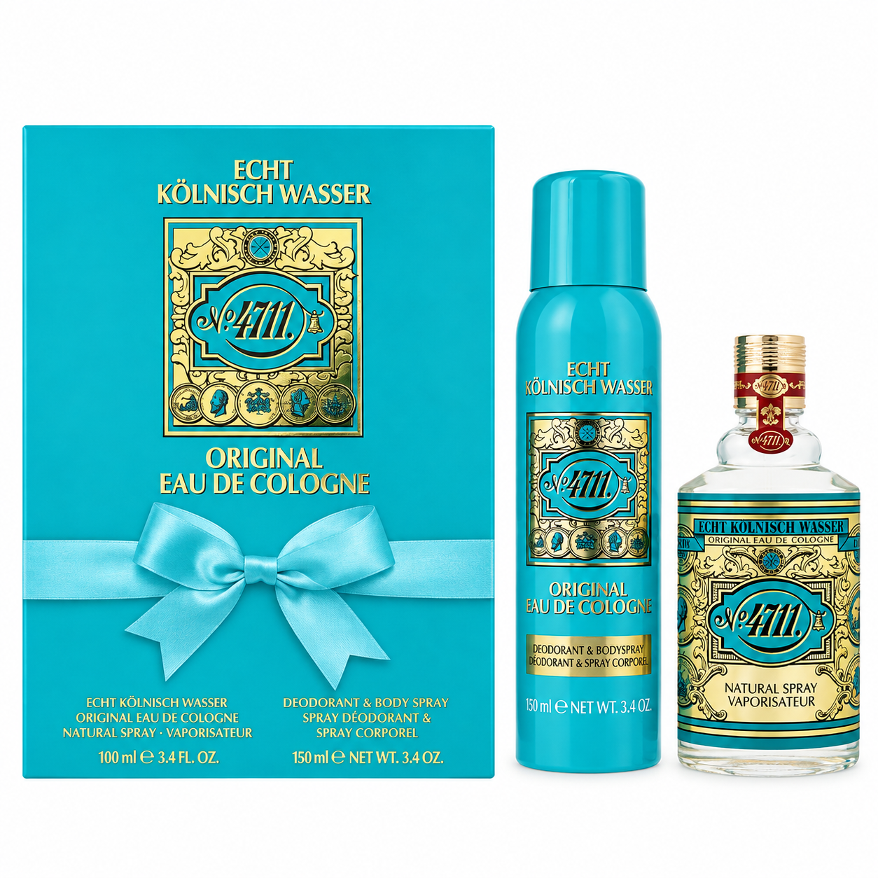 4711 By Echt Kolnisch Wasser 2PCS Gift Set - 100ML EDC Spray + 150ML Deodorant & Body Spray (Men)