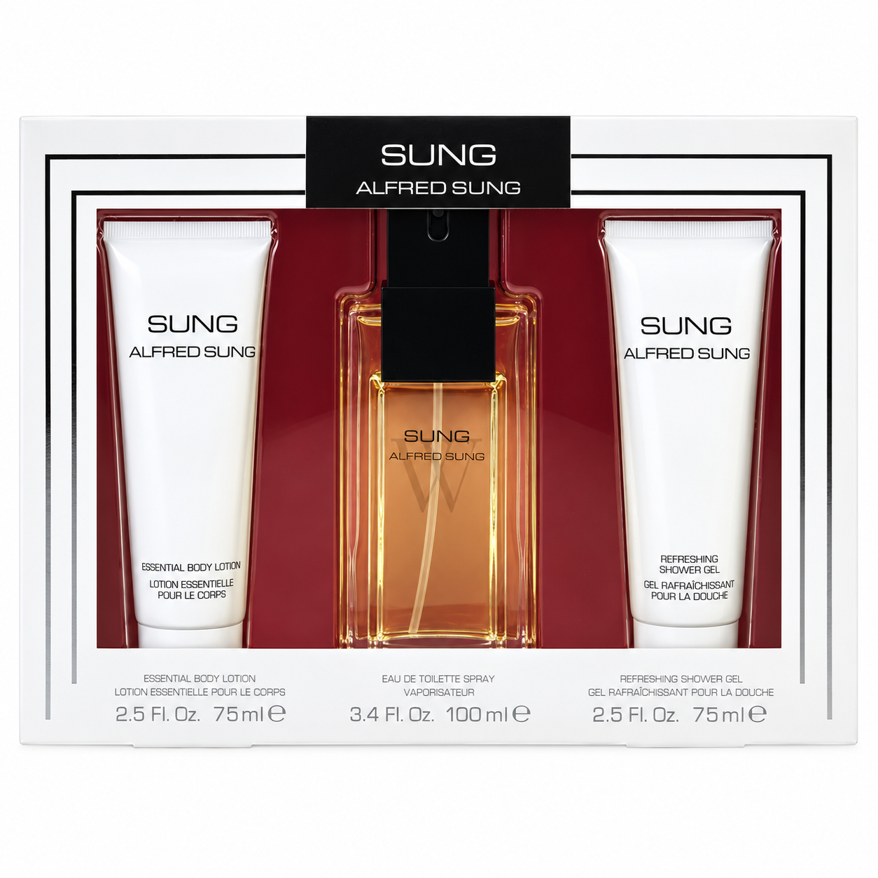 Alfred Sung 3PCS Gift Set - 100ML EDT Spray + 75ML Body Lotion + 75ML Shower Gel (Women)