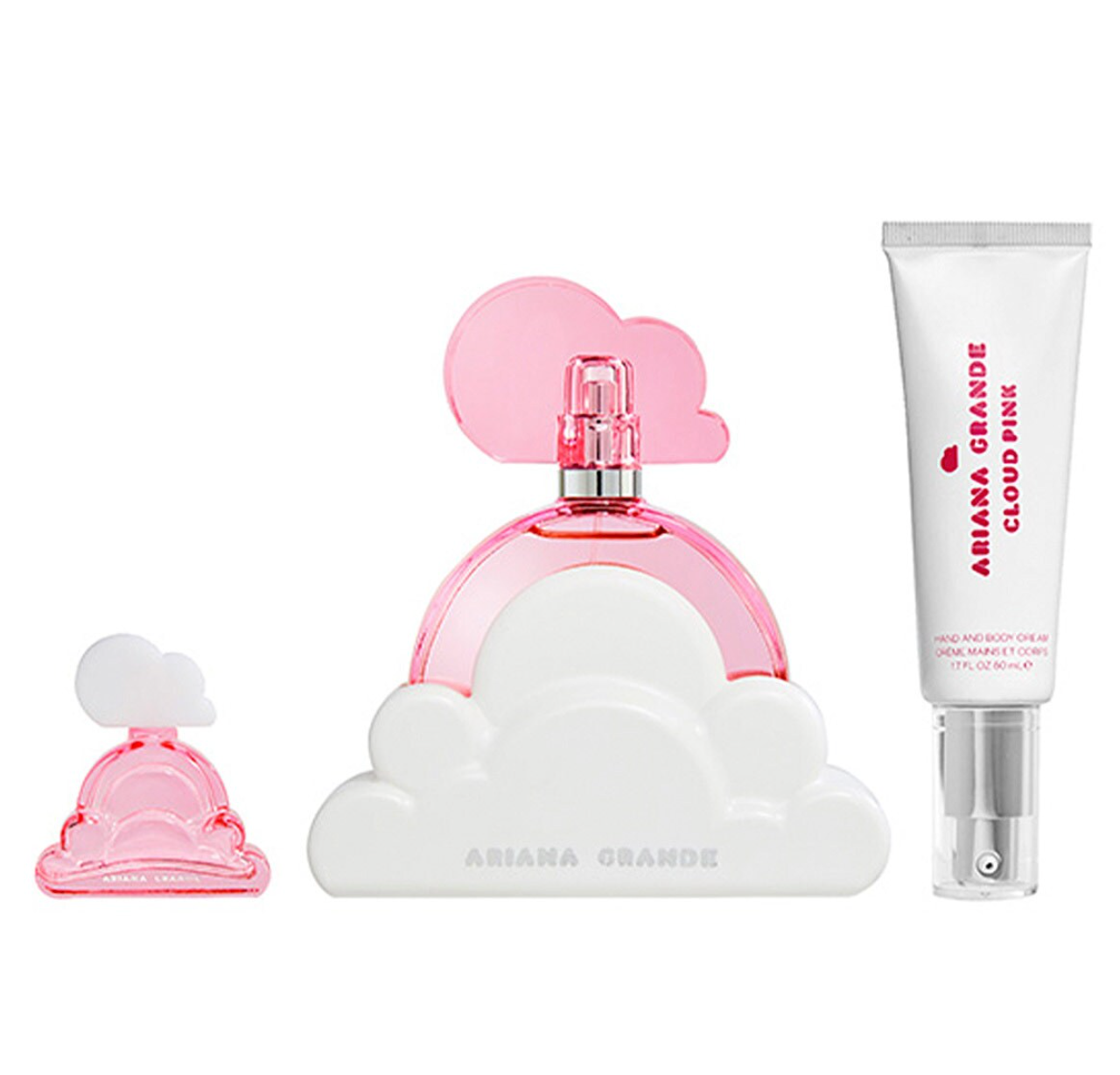 Ariana Grande Cloud Pink 3PCS Gift Set - 100ML EDP Spray + 7.5ML Mini + 50ML Hand & Body Cream (Women)