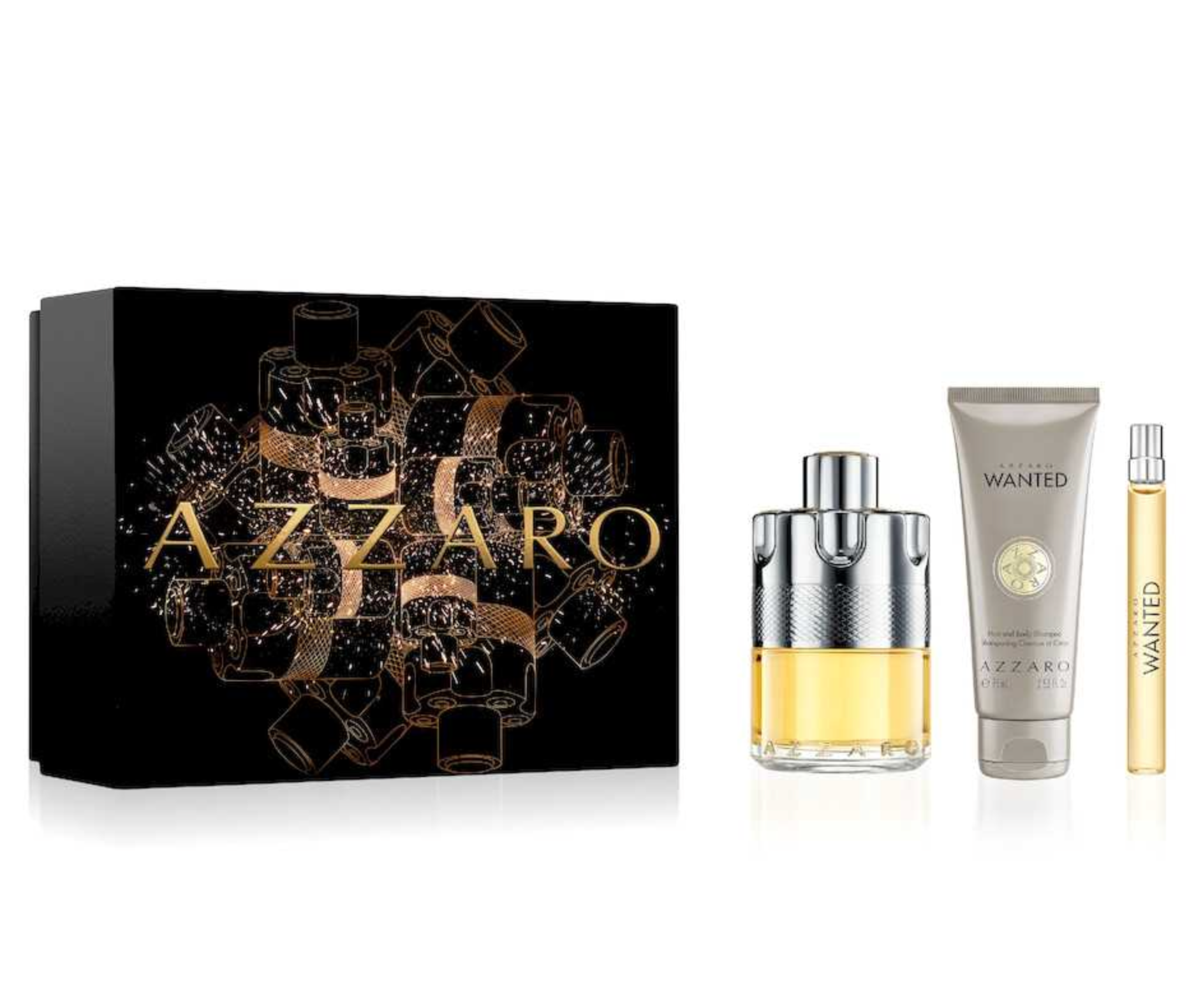 Azzaro Wanted 3PCS Gift Set - 100ML EDT Spray + 75ML Hair & Body Shampoo + 10ML Travel Spray (Men)