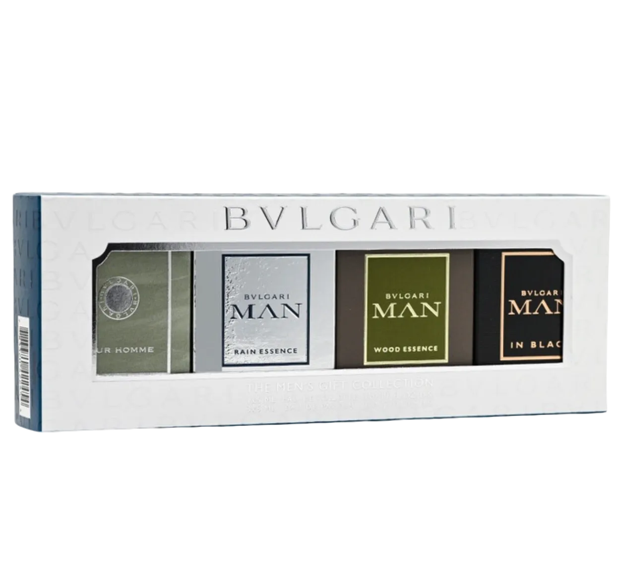Bvlgari 4PCS Miniature Gift Set - (4 X 5ML) - Bvlgari Pour Homme EDT + Bvlgari Man Rain Essence EDP + Bvlgari Man Wood Essence EDP + Bvlgari Man In Black EDP (Men)