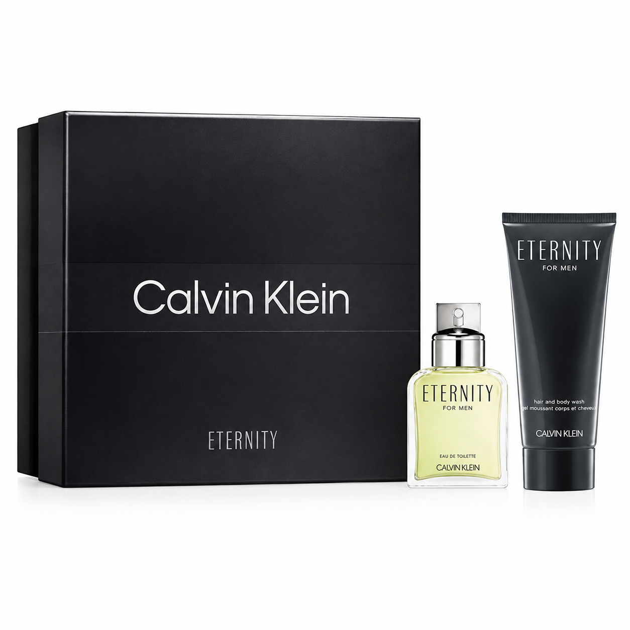 Calvin Klein CK Eternity 2PCS Gift Set - 50ML EDT Spray + 100ML Hair & Body Wash (Men)