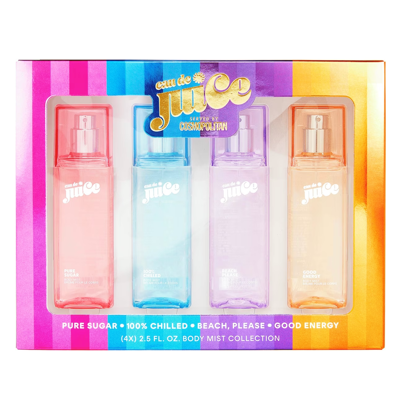 Cosmopolitan Eau De Juice 4PCS Body Mist Gift Set (4 X 75ML) - Pure Sugar + 100% Chilled + Beach Please + Good Energy (Women)