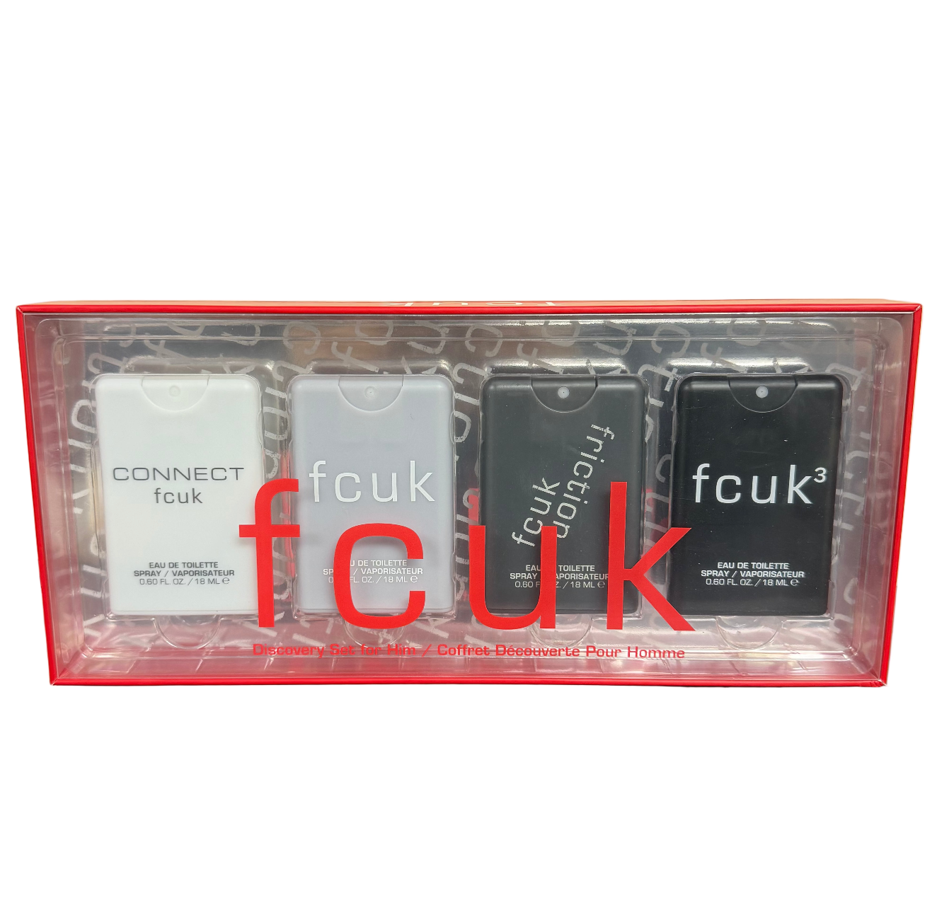 FCUK Discovery Miniature Gift Set - (4 X 18ML) - FCUK Connect + FCUK Classic + FCUK Friction + FCUK 3 (Men)