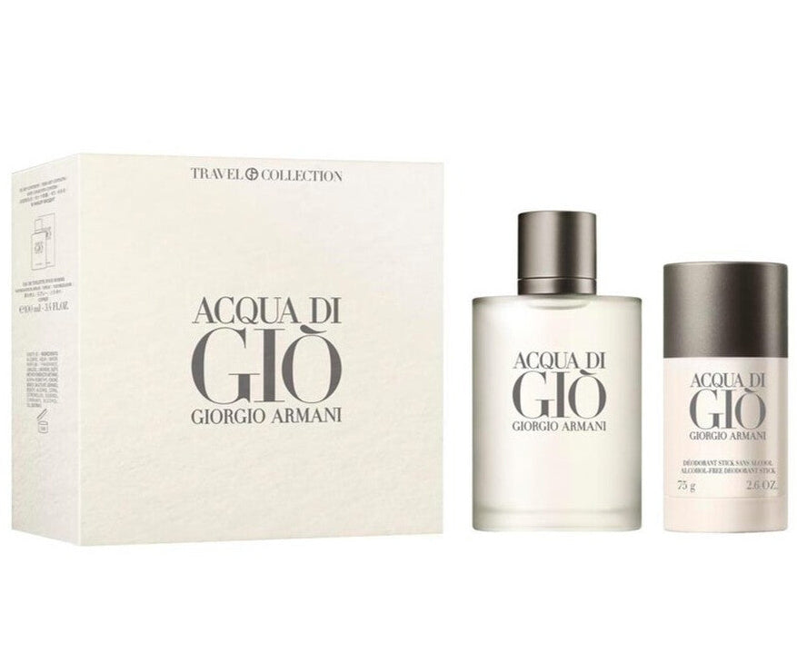 Giorgio Armani Acqua Di Gio 2PCS Gift Set - 100ML EDT Spray + 75G Deodorant Stick (Men)