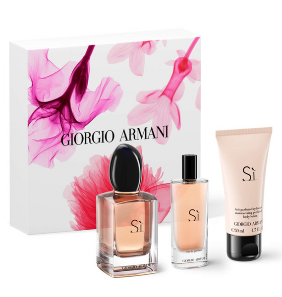 Giorgio Armani Si 3PCS Gift Set 50ML EDP Spray 50ML Body Lotion 15ML Mini Spray Women