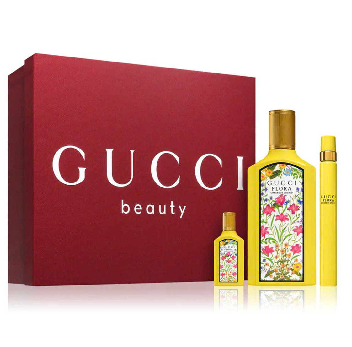 Gucci Flora Gorgeous Orchid 3PCS Gift Set - 100ML EDP Spray + 5ML EDP Spray + 10ML Fragrance Pen (Women)