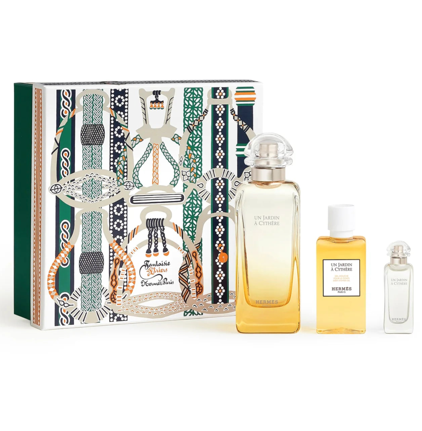 Hermes Un Jardin A Cythere 3PCS Gift Set - 100ML EDT Spray + 40ML Shower Gel + 7.5ML EDT Spray (Unisex)