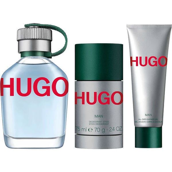 Hugo Boss Man Green 3PCS Gift Set 125ML EDT Spray 70G Deodorant 50ML Shower Gel Men