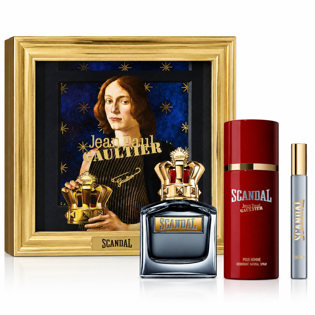 Jean Paul Gaultier JPG Scandal 3PCS Gift Set - 100ML EDT Spray + 10ML EDT Spray + 150ML Deodorant Spray (Men)