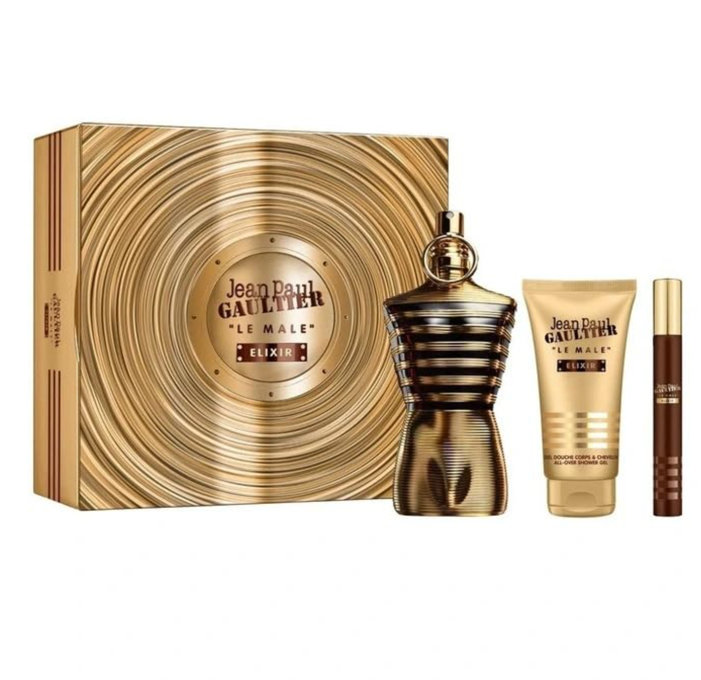 Jean Paul Gaultier JPG Le Male Elixir 3PCS Gift Set - 125ML EDP Spray + 75ML Shower Gel + 10ML EDP Spray (Men)