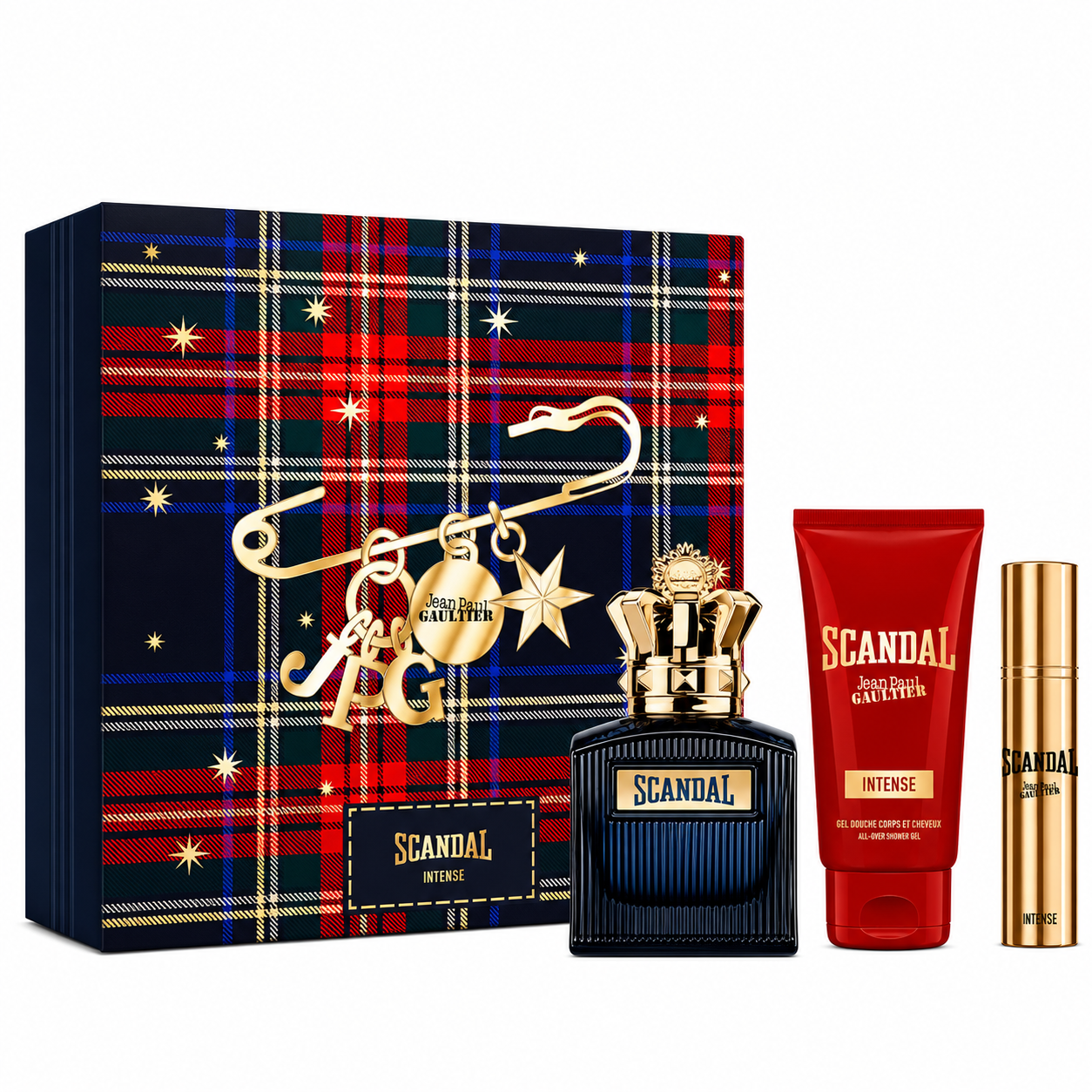 Jean Paul Gaultier JPG Scandal (Intense) 3PCS Gift Set - 100ML EDP Spray + 10ML EDP Spray + 75ML Shower Gel (Men)