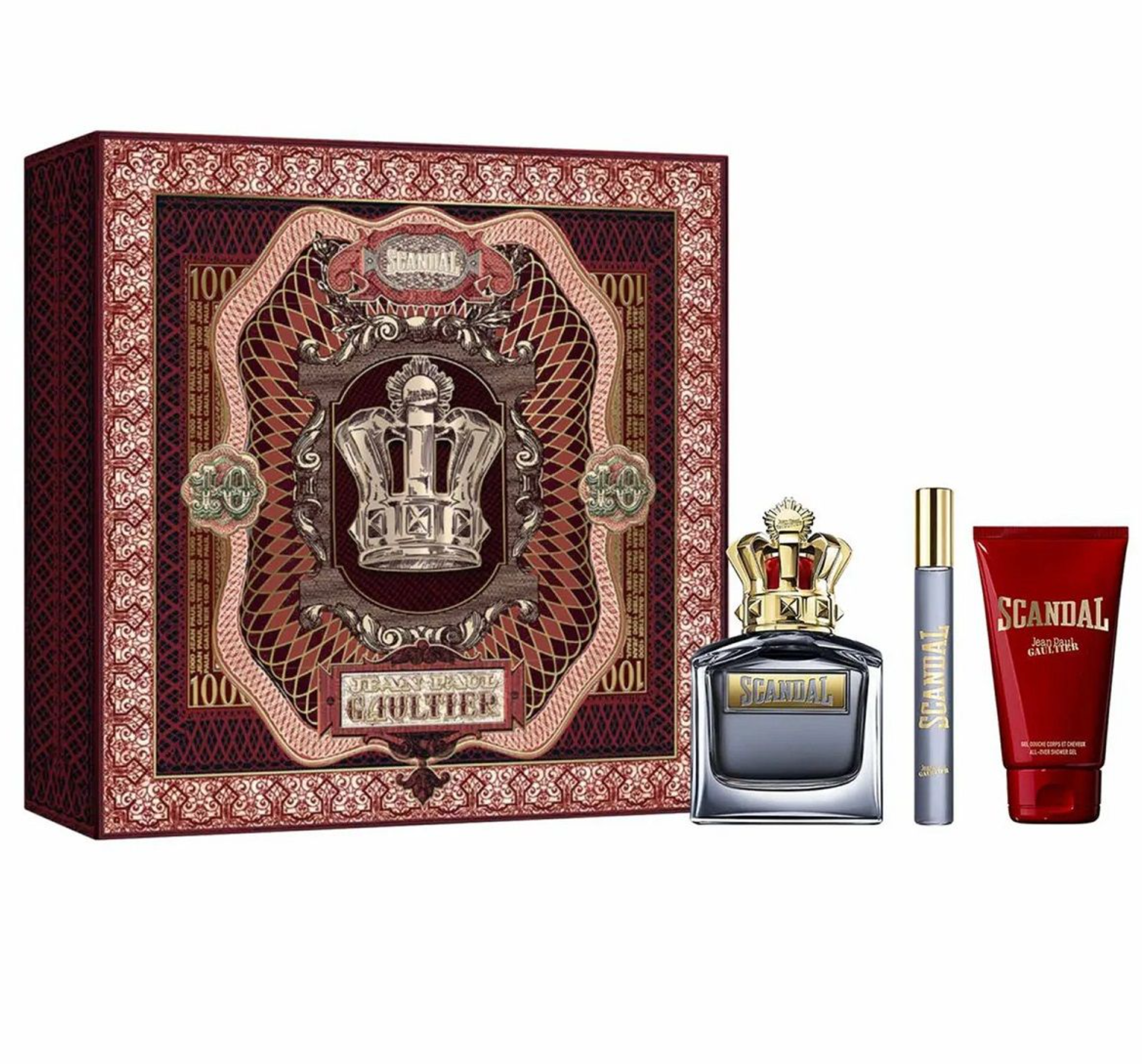 Jean Paul Gaultier JPG Scandal Pour Homme 3PCS Gift Set - 100ML EDT Spray + 10ML EDT Spray + 75ML Shower Gel (Men)