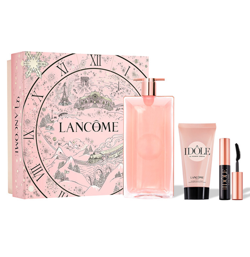 Lancome Idole 3PCS Gift Set - 50ML EDP Spray + 50ML Body Cream + 2.5ML Mascara (Women)