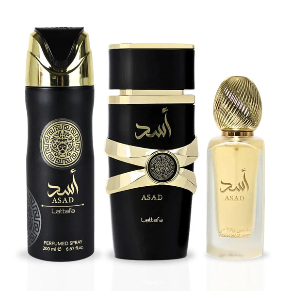 LATTAFA ASAD 100ML おまけ付き Buy Lattafa Asad 3PCS Gift Set - 100ML EDP Spray + 200ML