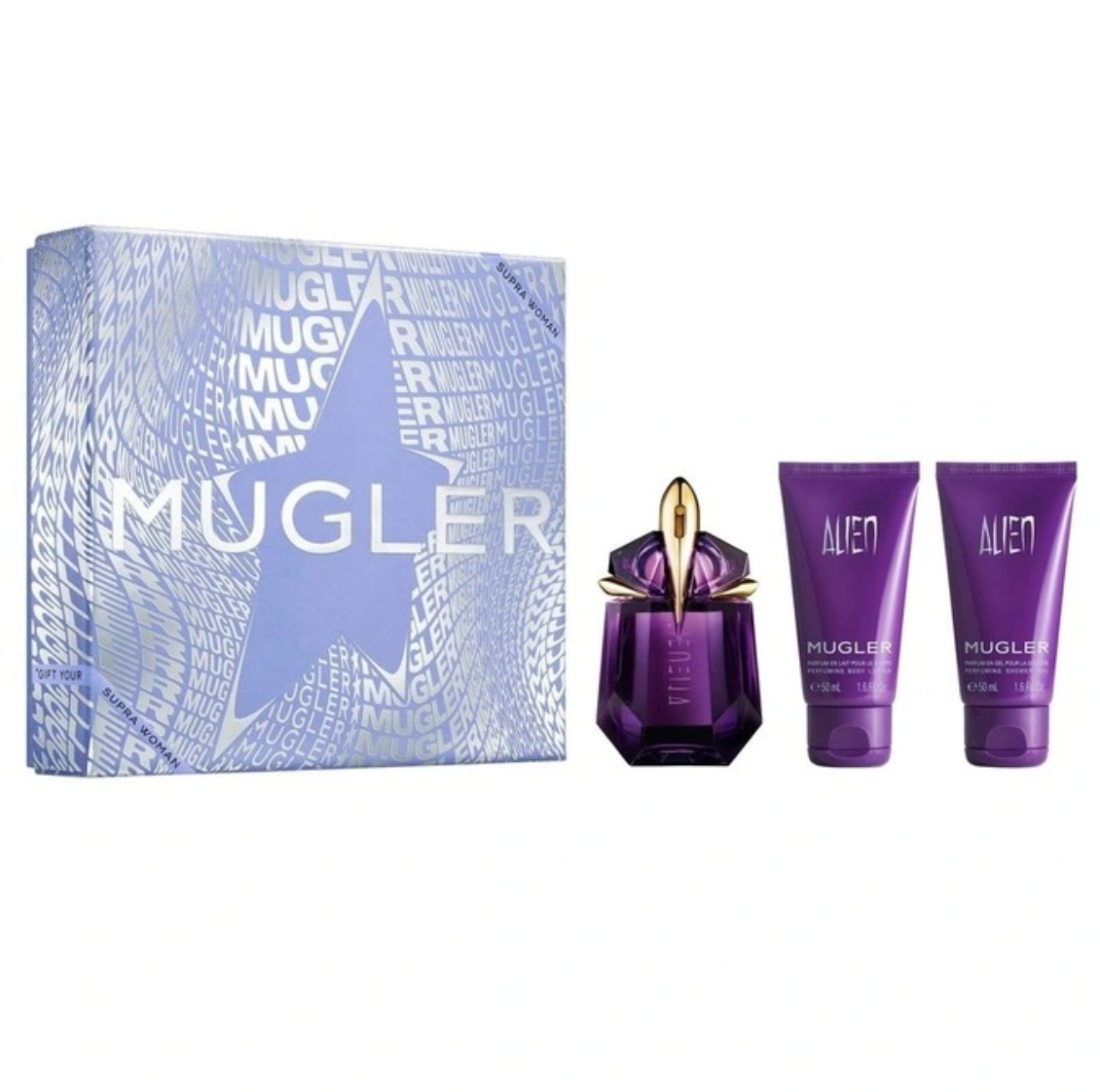 Mugler Alien 3PCS Gift Set - 30ML EDP Spray + 50ML Body Lotion + 50ML Shower Milk (Women)