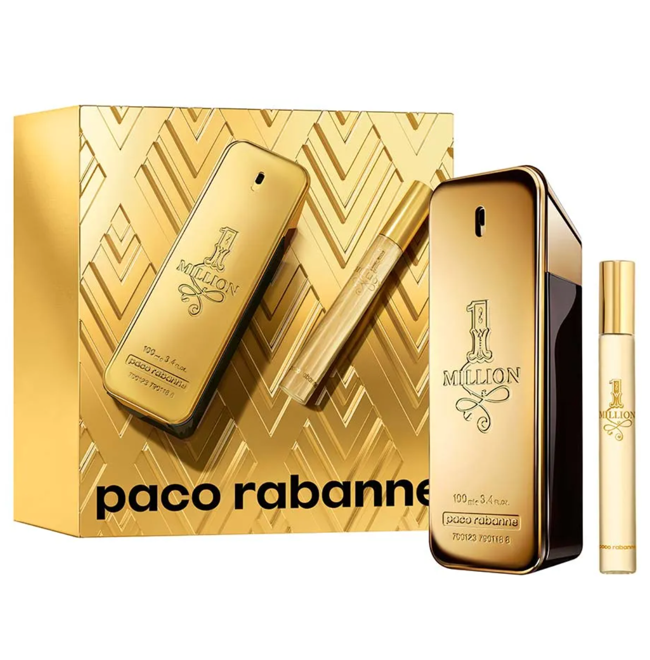 Paco Rabanne 1 Million Travel Gift Set - 100ML EDT Spray + 10ML Travel Spray (Men)