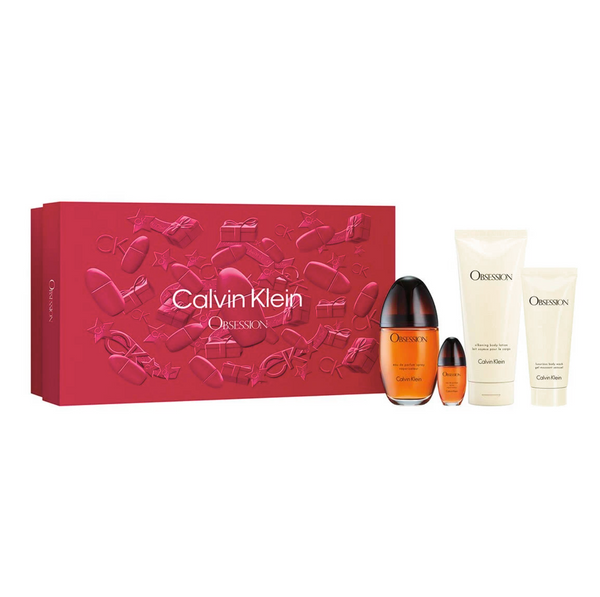 Calvin Klein Obsession Femme Gift Set 100ml EDP + 15ml EDP + 200ml Lotion +  100ml