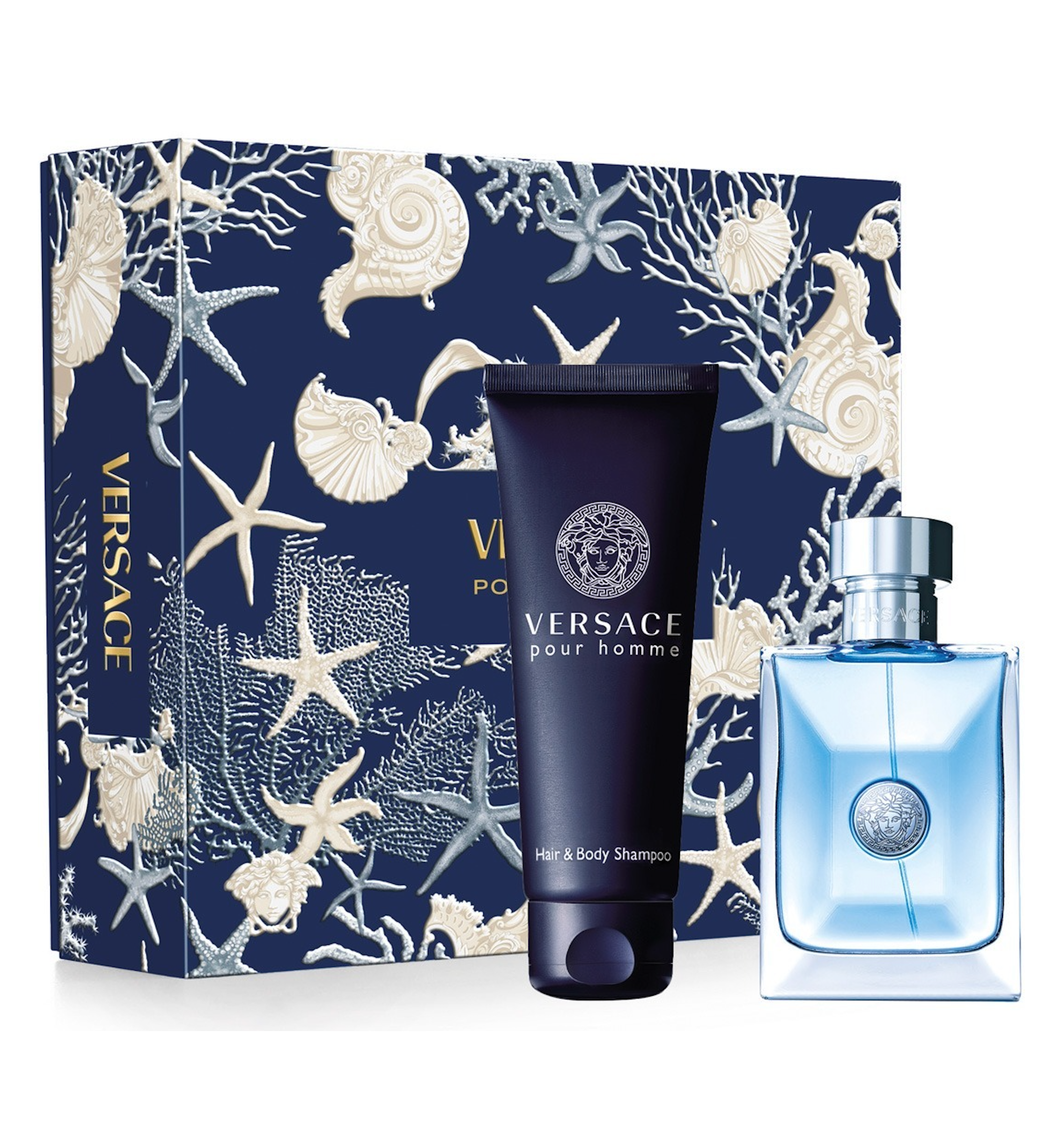 Versace Pour Homme 2PCS Gift Set - 100ML EDT Spray + 150ML Hair & Body Shampoo (Men)