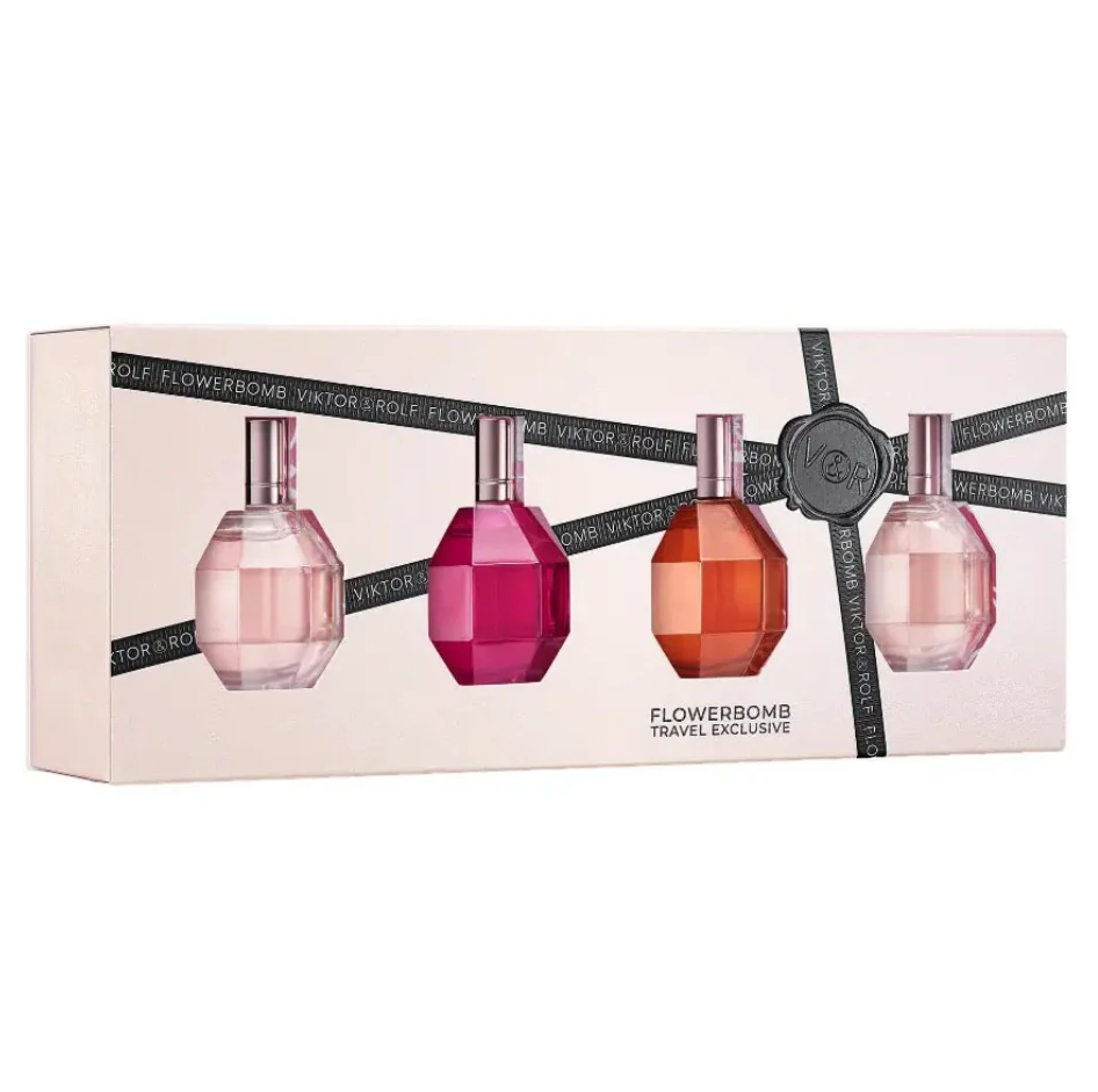 Viktor & Rolf Flowerbomb Travel Exclusive Miniature Gift Set (4 X 7ML EDP) - 2 X Flowerbomb + 1 X Flowerbomb Ruby Orchid + 1 X Flowerbomb Tiger Lily (Women)