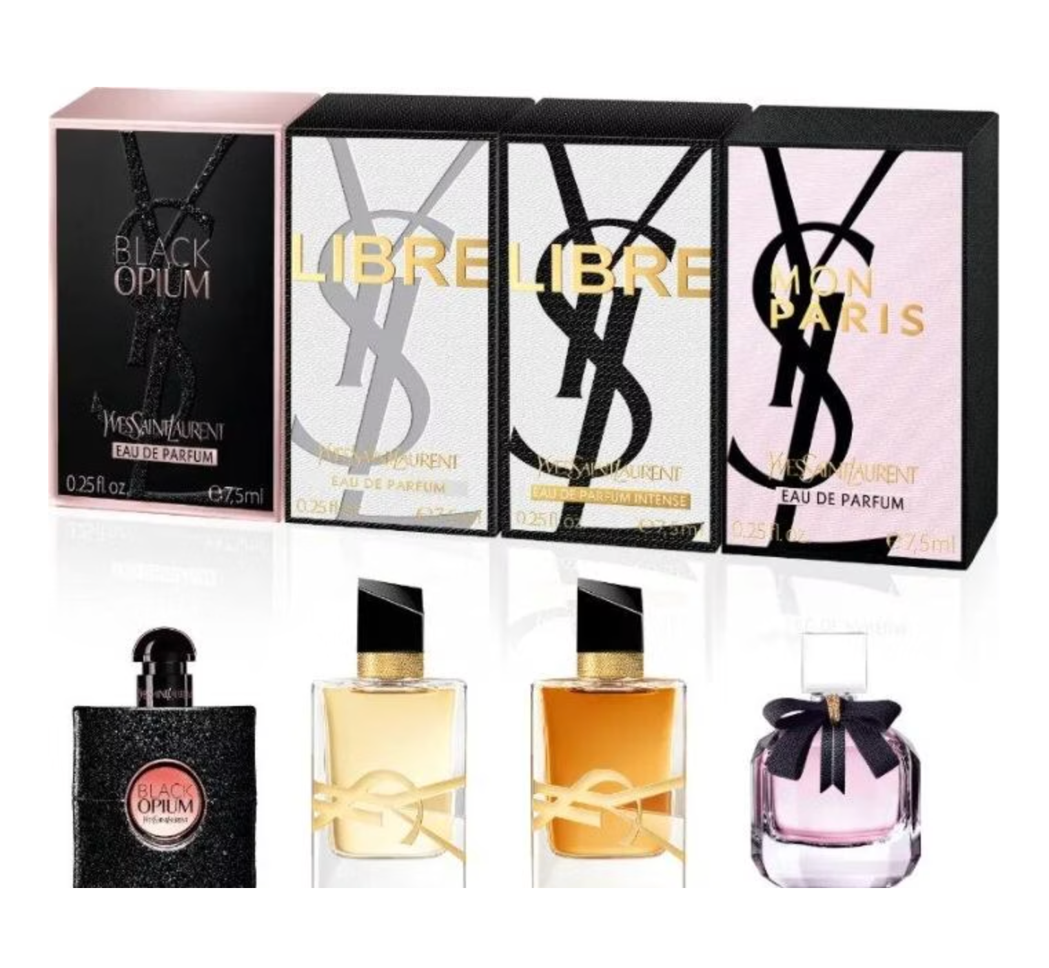 Yves Saint Laurent YSL Miniature Gift Set (4 X 7.5ML EDP) - Black Opium + Libre + Libre Intense + Mon Paris (Women)
