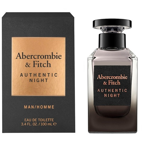 abercrombie & fitch authentic night 100ml edt spray (m)