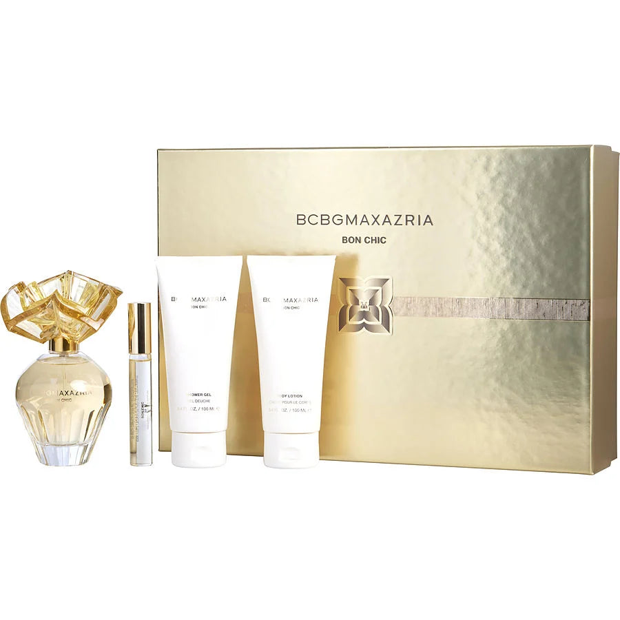 bcbg maxazria bon chic 4pcs gift set - 100ml edp spray + 100ml body lotion + 100ml shower gel + 10ml rollerball (women)