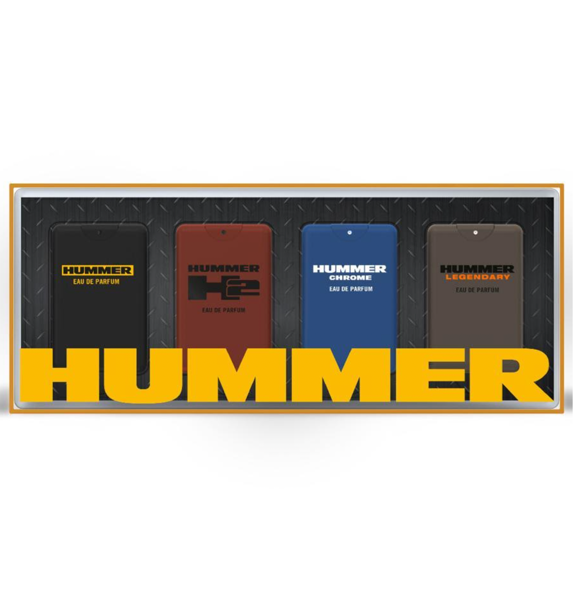 Hummer Miniature Travel Gift Set (4 X 18ML) - Hummer Yellow + H2 + Hummer Chrome + Hummer Legendary (Men)