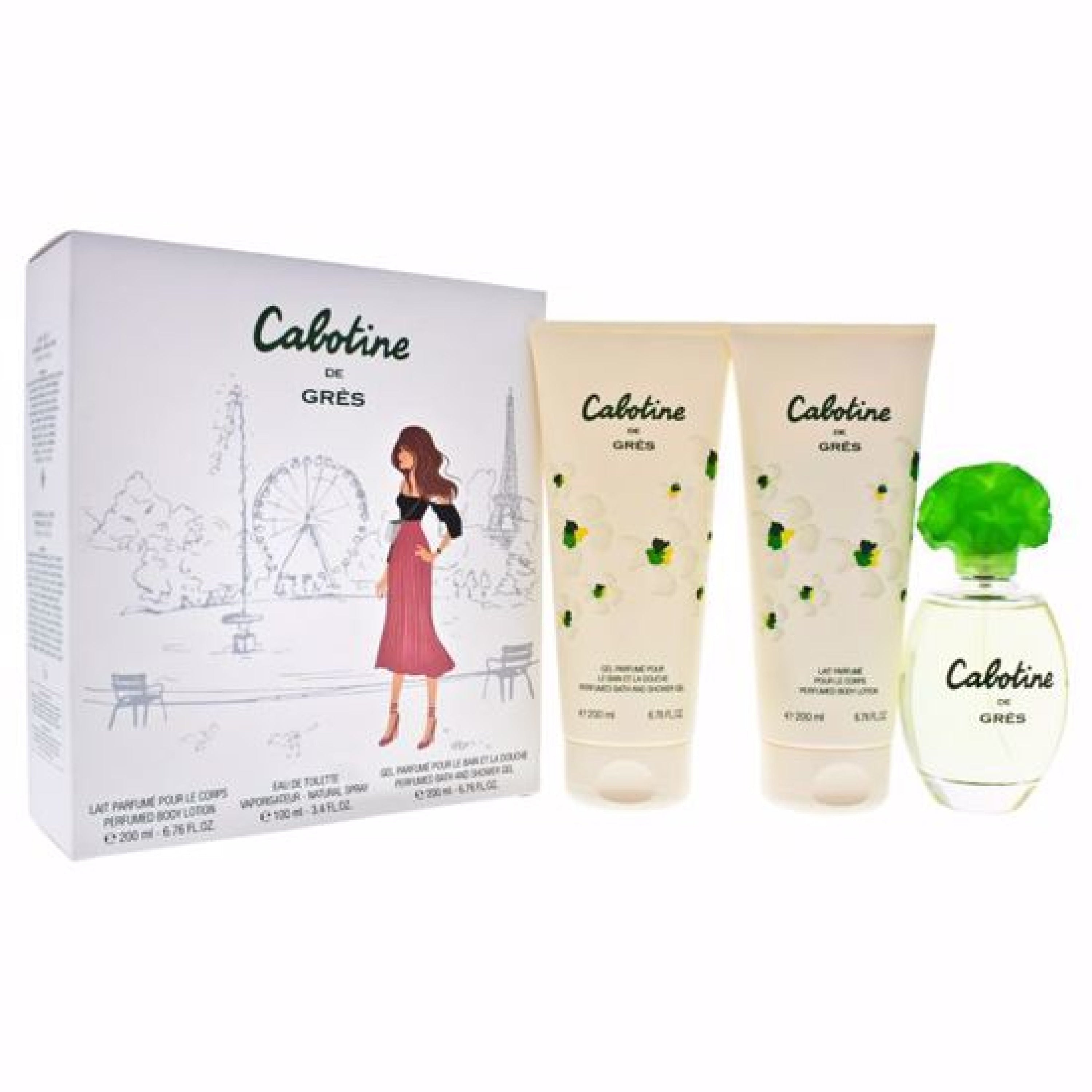Cabotine 3Pcs Gift Set 100Ml Edt Spray + 200Ml Body Lotion Shower Gel (Women)