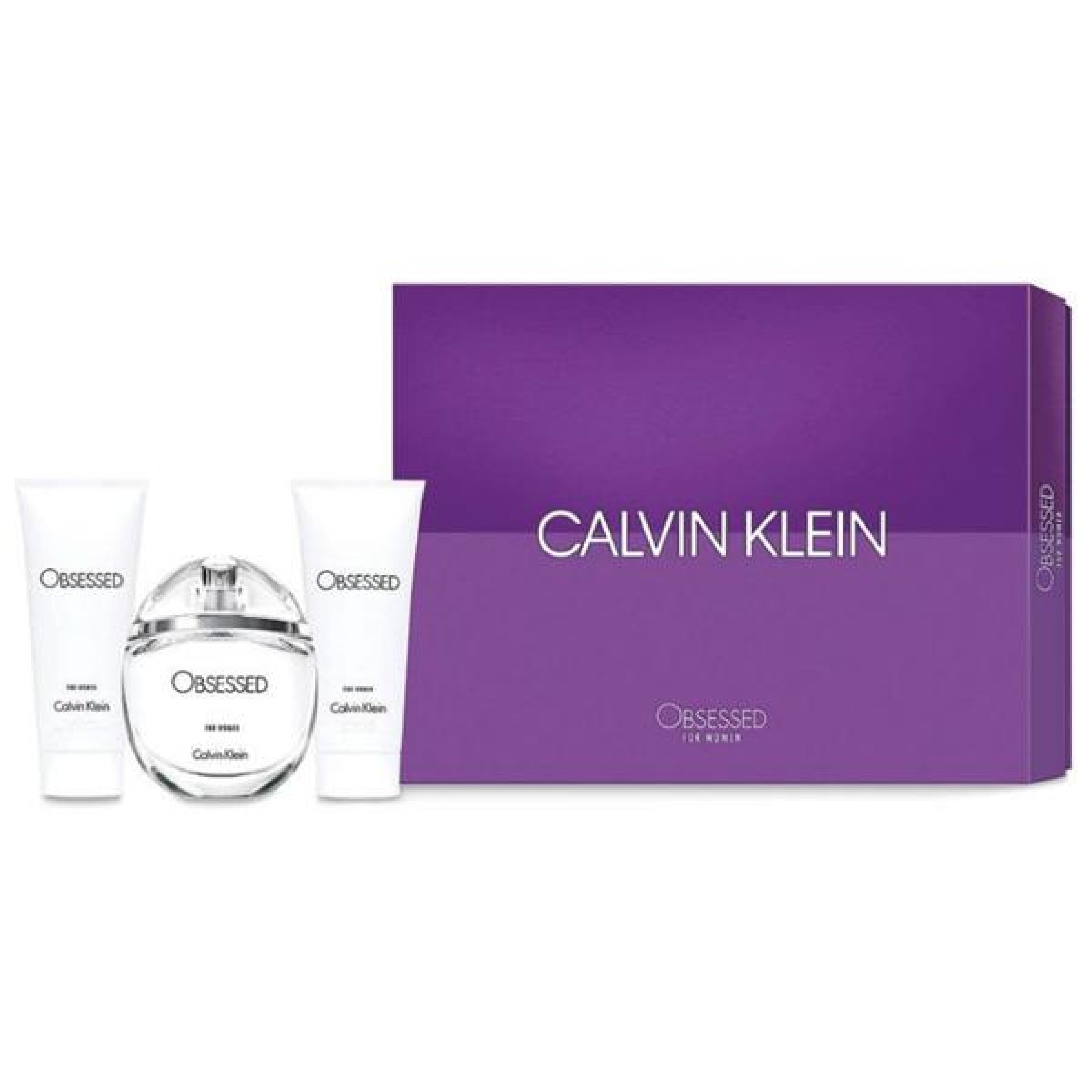 calvin klein ck obsessed 3pcs gift set - 100ml edp spray + 100ml body lotion + 100ml shower gel (women)
