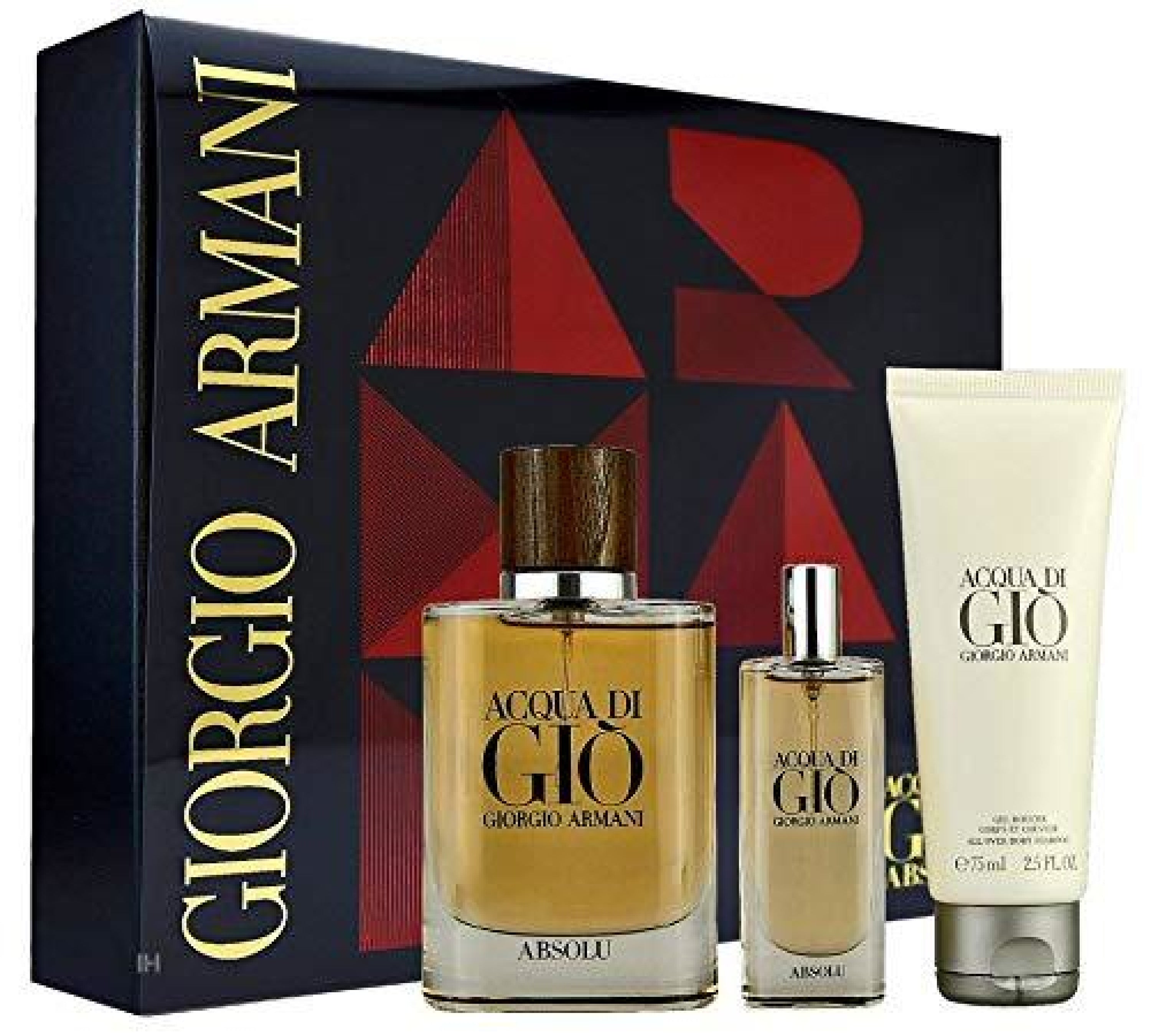 Giorgio Armani Acqua Di Gio Absolu 3 Pcs Gift Set - 75Ml Edp Spray + Shower Gel 15Ml Mini Travel