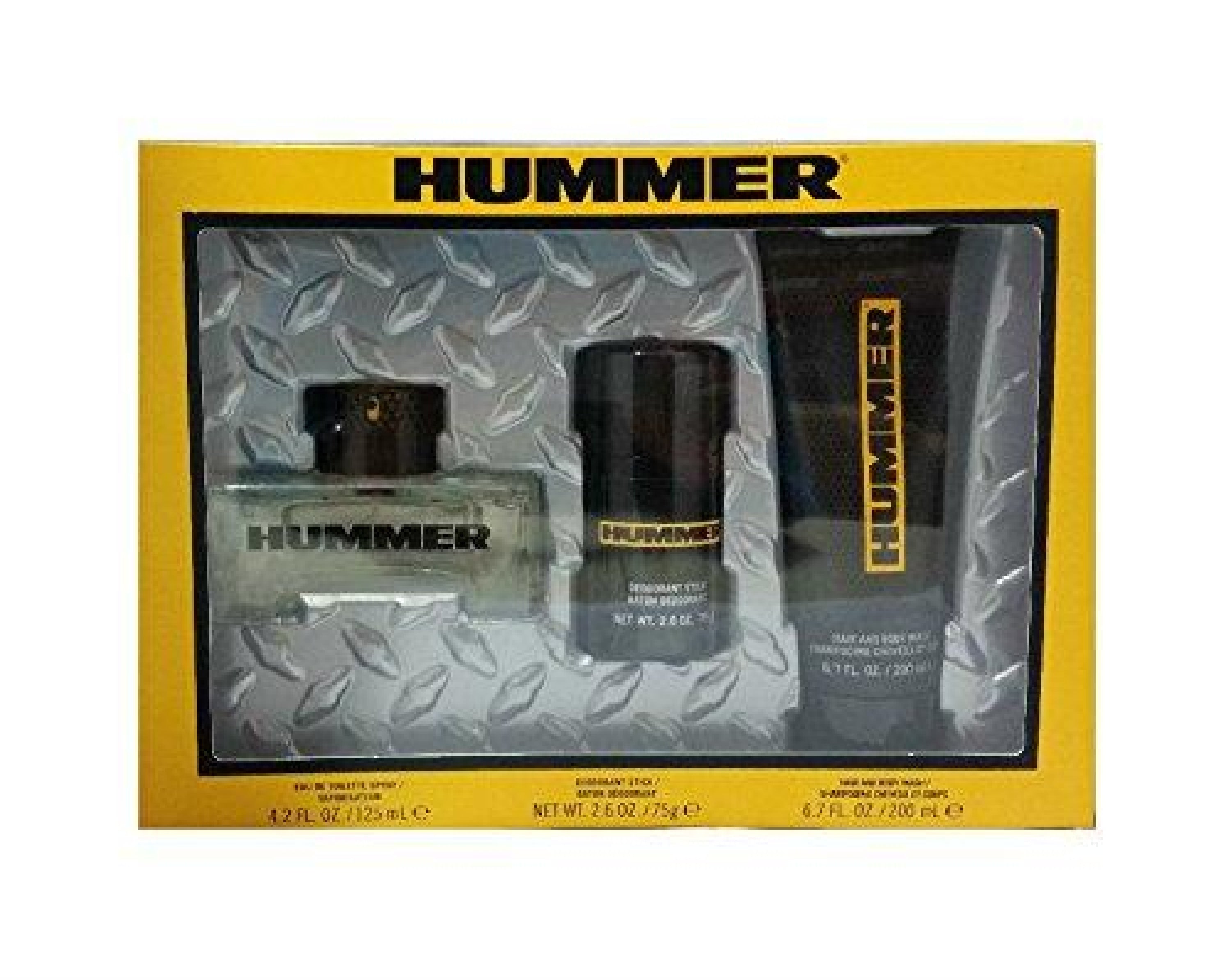 Hummer Yellow 3 Pcs Gift Set -125Ml Spray + Deo 200Ml Hair & Body Wash (Men)